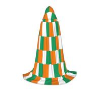 DUWAA Flag Of Cote D'Ivoire Print Medieval Cloak Wizard Robe Cloak With Hood Renaissance Cape Halloween Costume Cosplay Prop