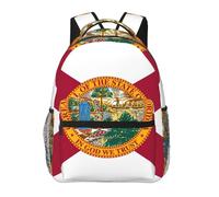 DUWAA Flag Of Florida Print Camping Backpack Gym Backpack With Adjustable Shoulder Straps Sturdy Work Bag Laptop Rucksack