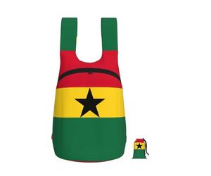 DUWAA Flag Of Ghana Print Anti-Tear Backpack For Men Women Foldable Shopping Bag Ultra Light Camping Backpack Work Bag