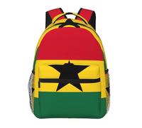 DUWAA Flag Of Ghana Print Camping Backpack Gym Backpack With Adjustable Shoulder Straps Sturdy Work Bag Laptop Rucksack