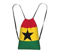 DUWAA Flag Of Ghana Print Drawstring Backpack Foldable String Bag Cinch Bag Beach Bag Travel Backpack Anti Tear Gym Bag
