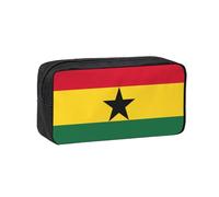 DUWAA Flag of Ghana Print Large Capacity Pencil Case Pencil Pouch with Zipper Portable Pen Case for Office Travel Makeup