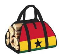 DUWAA Flag of Ghana Print Storage Bag Log Burner Accessories Heavy Duty Tool Bag for Indoor Outdoor Fireplace Storage