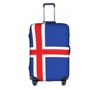 DUWAA Flag Of Iceland Print Luggage Cover Elastic Suitcase Cover Protector Fits 18-32 Inch Suitcase Travel Accessories, White, M