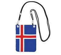 DUWAA Flag Of Iceland Print Small Crossbody Bags For Women Trendy, Phone Purse With Adjustable Strap,For Hiking Travel, Black, One Size