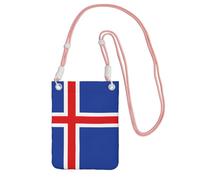 DUWAA Flag Of Iceland Print Small Crossbody Bags For Women Trendy, Phone Purse With Adjustable Strap,For Hiking Travel, Pink, One Size