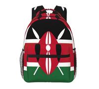 DUWAA Flag Of Kenya Print Camping Backpack Gym Backpack With Adjustable Shoulder Straps Sturdy Work Bag Laptop Rucksack