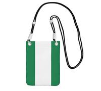 DUWAA Flag Of Nigeria Print Crossbody Bag For Women, Shoulder Bag Purse, Travel Sport Mini Phone Bag, Phone Wallet, Black, One Size