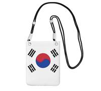 DUWAA Flag Of Republic Of Korea Print Crossbody Bag For Women, Shoulder Bag Purse, Travel Sport Mini Phone Bag, Phone Wallet, Black, One Size