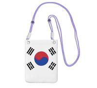 DUWAA Flag Of Republic Of Korea Print Crossbody Bag For Women, Shoulder Bag Purse, Travel Sport Mini Phone Bag, Phone Wallet, Purple, One Size