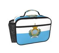 DUWAA Flag of San Marino Print 3 Layer Compact Insulated Lunch Bag, Portable Lunch Box with Mesh Pocket for Adult