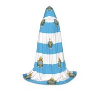 DUWAA Flag Of San Marino Print Halloween Hooded Cloak Cape Medieval Style For Christmas Party, Cosplay Masquerade Costumes