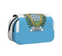 DUWAA Flag of San Marino print Pen Pencil Case with Zipper Clear Makeup Color Pouch Cosmetics Bag Multi-Purpose Stationary Bag