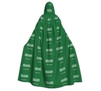 DUWAA Flag of Saudi Arabia print Cloak With Hood Unisex Medieval Cloak Wizard Robe Renaissance Cape Halloween Costume Cosplay