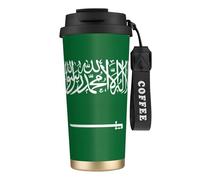 DUWAA Flag Of Saudi Arabia Print Stainless Steel Insulated Travel Coffee Mug, Camping Mug,Coffee Tumbler For Men Women