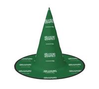 DUWAA Flag Of Saudi Arabia Print Witch Hat Witches Hats Halloween Women Adult Wizard Men Costume Cosplay Party Accessory-1pcs