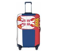 DUWAA Flag Of Serbia Print Luggage Cover Elastic Suitcase Cover Protector Fits 18-32 Inch Suitcase Travel Accessories, White, M