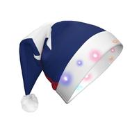 DUWAA Flag Of Texas Print Light Up Christmas Hat, Glow Lighted Santa Cap With Colorful Led Strip Light For Adults