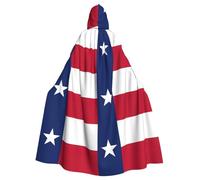 DUWAA Flag Of Texas Print Witch Cloak, Cloak With Hood, Halloween Hooded Cape, Wizard Robe Men Cosplay Costume