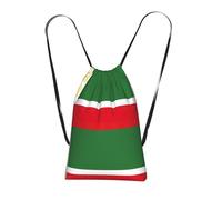 DUWAA Flag Of The Chechen Republic Print Drawstring Backpack Foldable String Bag Cinch Bag Beach Bag Travel Backpack Anti Tear Gym Bag