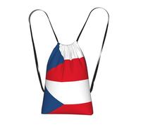 DUWAA Flag Of The Czech Republic Print Drawstring Backpack Foldable String Bag Cinch Bag Beach Bag Travel Backpack Anti Tear Gym Bag