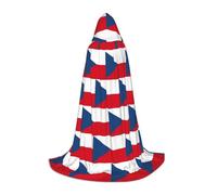 DUWAA Flag Of The Czech Republic Print Halloween Costume Clothes Halloween Medieval Costume Cape For Women Men Renaissance Hooded Cloak