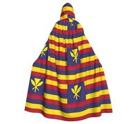 DUWAA Flag Of The Kingdom Of Hawaii Print Witch Cloak, Cloak With Hood, Halloween Hooded Cape, Wizard Robe Men Cosplay Costume