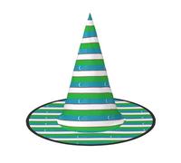 DUWAA Flag Of The Republic Of Uzbekistan Print Witch Hat Witches Hats Halloween Women Adult Wizard Men Costume Cosplay Party Accessory-1pcs
