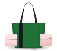 DUWAA Flag of The Sultanate of Delhi Print Large Work Tote Bag with Yoga Mat Holder, Large Size Pocket Everyday Bag for Yoga Gym
