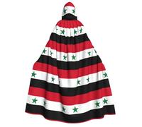 DUWAA Flag of the Syrian Arab Republic print Cloak with Hood for Men Women, Hooded Cape Cloak Unisex Halloween Witch Vampire Costume