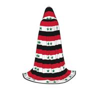 DUWAA Flag Of The Syrian Arab Republic Print Halloween Costume Clothes Halloween Medieval Costume Cape For Women Men Renaissance Hooded Cloak