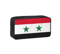 DUWAA Flag of The Syrian Arab Republic Print Large Capacity Zipper Pencil Case for School Office College, Big Capacity Pencil Bag Holder Adult