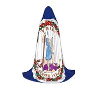 DUWAA Flag Of Virginia Print Medieval Cloak Wizard Robe Cloak With Hood Renaissance Cape Halloween Costume Cosplay Prop