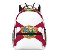 DUWAA Florida State Flag Print Camping Backpack Gym Backpack With Adjustable Shoulder Straps Sturdy Work Bag Laptop Rucksack