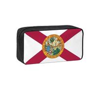 DUWAA Florida State Flag Print Large Capacity Pencil Case Pencil Pouch with Zipper Portable Pen Case for Office Travel Makeup