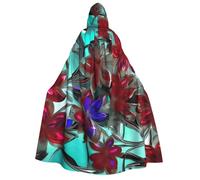DUWAA flower stained glass print Hooded Robe Halloween Cosplay Costume Robe Cloak Cape Wizard Raven Cosplay Costume