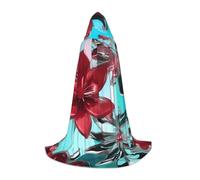 DUWAA Flower Stained Glass Print Medieval Cloak Wizard Robe Cloak With Hood Renaissance Cape Halloween Costume Cosplay Prop