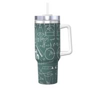DUWAA Formulas Shapes Theory Math Lesson Word Print Large Tumbler with Handle for Daily Use Ice Bully Cup Hot/Cold Travel Coffee Bottle Gifts