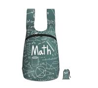 DUWAA Formulas Shapes Theory Math Lesson Word Print Portable Daypack, Foldable Lightweight Storage Shoulder Backpack Bag For Travel Hicking Outdoor