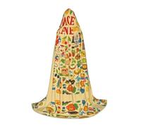 DUWAA France Food Culture Art Print Print Halloween Costume Clothes Halloween Medieval Costume Cape For Women Men Renaissance Hooded Cloak