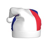 DUWAA French Flag Print Christmas Hats For Adult, Santa Hat Unisex, Comfort Xmas Hat For New Year Festive Party