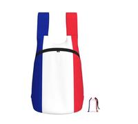 DUWAA French Flag Print Foldable Hiking Shoulder Bags, Travel Lightweight Packable Daypack Backpack 10kg For Women Men