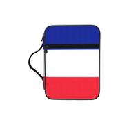 DUWAA French Flag Print Multi Functional Bible Bag Cosmetic Bags with Handle Waterproof Pencil Case with Compartments