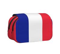 DUWAA French flag print Pen Pencil Case with Zipper Clear Makeup Color Pouch Cosmetics Bag Multi-Purpose Stationary Bag
