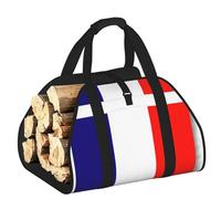 DUWAA French Flag Print Storage Bag Log Burner Accessories Heavy Duty Tool Bag for Indoor Outdoor Fireplace Storage
