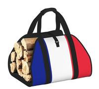 DUWAA French Flag Print Storage Bag Log Burner Accessories Heavy Duty Tool Bag for Indoor Outdoor Fireplace Storage