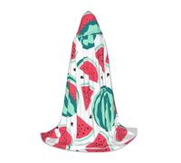DUWAA Fruits Watermelon Print Medieval Cloak Wizard Robe Cloak With Hood Renaissance Cape Halloween Costume Cosplay Prop