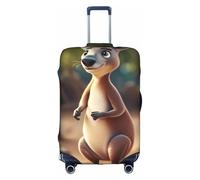 DUWAA Funny Cartoon Kangaroo Zoo (2) Print Luggage Cover Elastic Suitcase Cover Protector Fits 18-32 Inch Suitcase Travel Accessories, White, XL
