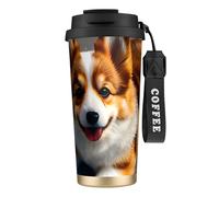 DUWAA Funny Corgi Butt Brown Print Stainless Steel Insulated Travel Coffee Mug, Camping Mug,Coffee Tumbler For Men Women