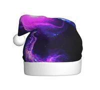 DUWAA Galaxy Energy Print Christmas Hat, Fun Plush Adult Santa Hat, Novelty Holiday Headwear For New Year Festive Party